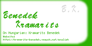 benedek kramarits business card